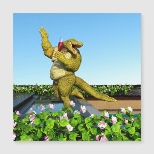 Funny Crocodile Champagne Pool Party Art