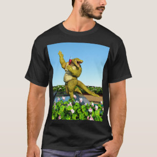 Funny Crocodile Champagne Pool Party Art T-Shirt