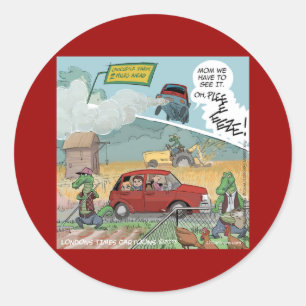 Funny Crocodile Farm Classic Round Sticker