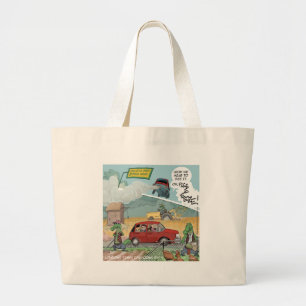 Funny Crocodile Farm Large Tote Bag