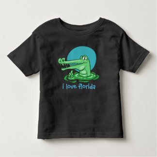 funny crocodile i love florida cartoon toddler T-Shirt