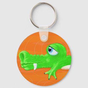 Funny crocodile painting, keychain