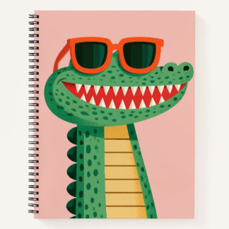 Funny Crocodile Sunglasses Cute Cartoon Animal Notebook