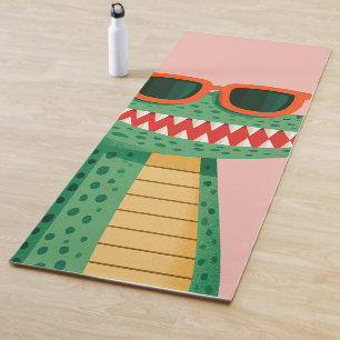 Funny Crocodile Sunglasses Cute Cartoon Animal Yoga Mat