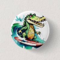 Funny crocodile surfing