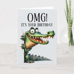 Funny Crocodile Theme Birthday Card