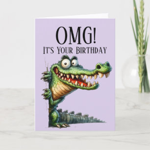 Funny Crocodile Theme Birthday Card