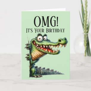 Funny Crocodile Theme Birthday Card