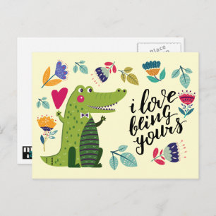Funny Crocodile Valentine's Day Postcards