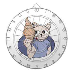 Funny Croissant Cat Dartboard