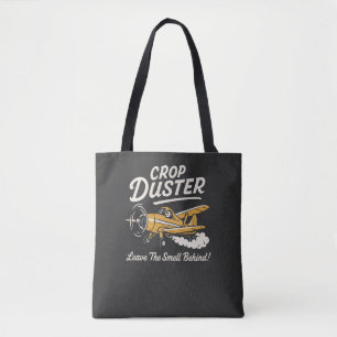 Funny Crop Duster Aeroplane Humour Design Tote Bag