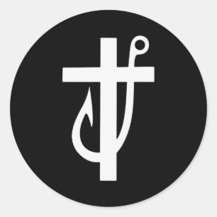Funny Cross Christian - Jesus Made Me A Fisherman  Classic Round Sticker