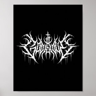 Funny Cross Jesus God Is Love Death Metal Design Poster