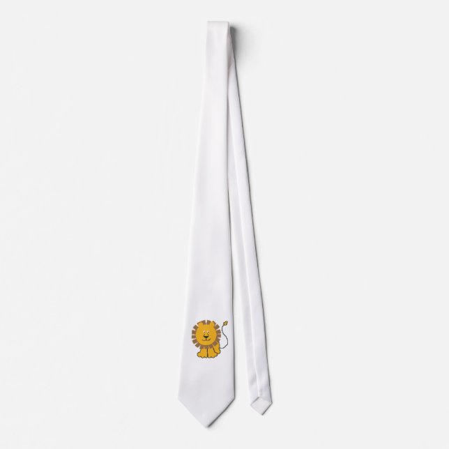 Funny cross-stitch cartoon Lion Tie (Front)