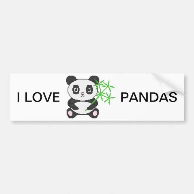 Funny cross-stitch panda bumper sticker (Front)