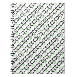 Funny cross-stitch panda spiral notebook