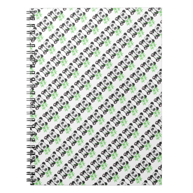 Funny cross-stitch panda spiral notebook (Front)