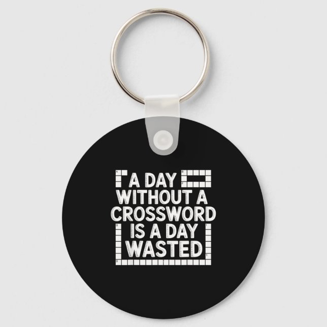 Funny Crossword Puzzle Word Game Nerd  Key Ring (Front)