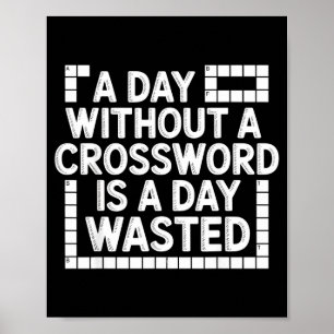 Funny Crossword Puzzle Word Game Nerd  Poster