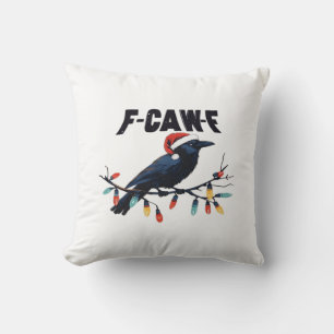 Funny Crow Christmas Classic Retro Design Cushion