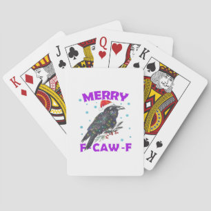 Funny Crow Christmas Classic Vintage Style Playing Cards