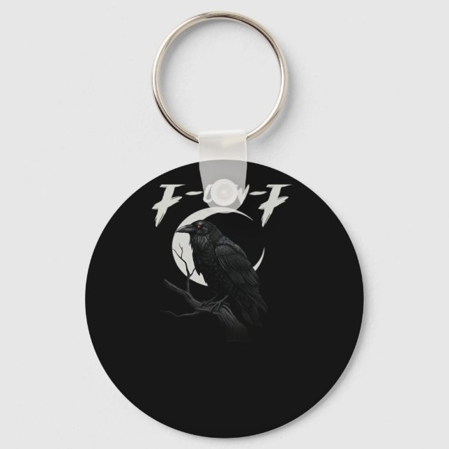 Funny Crow Essential Retro Classic Key Ring (Front)