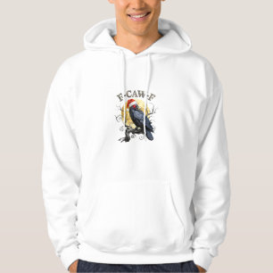 Funny Crow F-Caw-F Bird Gothic Christmas Santa Hat Hoodie