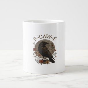 Funny Crow F-Caw-F Humour Gothic Essential Trendy Large Coffee Mug