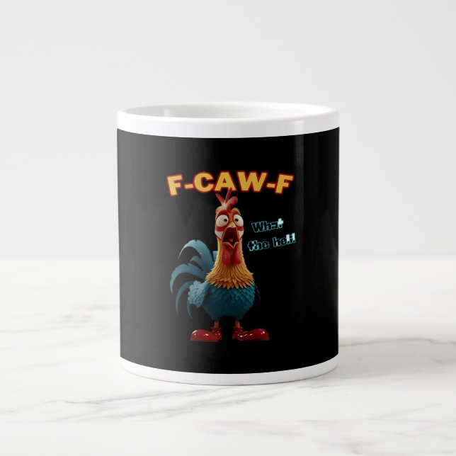 Funny Crow F-Caw-F Humour Gothic Large Coffee Mug (Front)