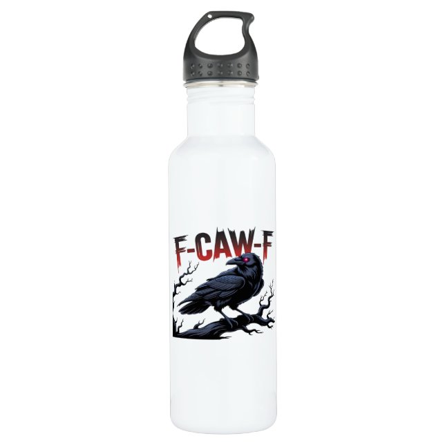 Funny Crow F-Caw-F Raven Classic Cool Unique 710 Ml Water Bottle (Front)