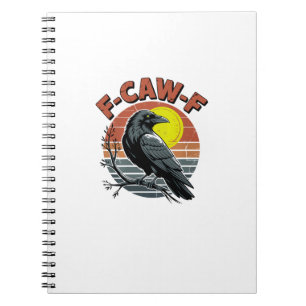 Funny Crow F-Caw-F Retro Sunset Adult Design Tri-B Notebook