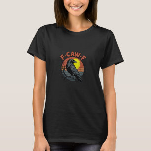 Funny Crow F-Caw-F Retro Sunset Adult Design Tri-B T-Shirt