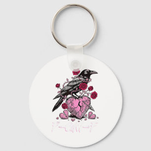 Funny Crow F-caw-f Valentines Day Black Bird Fcawf Key Ring