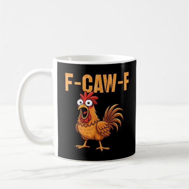 Funny Crow Humour Gothic F-Caw-F Coffee Mug (Left)