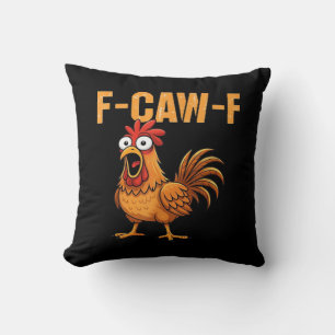 Funny Crow Humour Gothic F-Caw-F Cushion