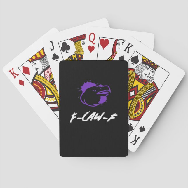 Funny Crow Logo F-Caw-F – Caws For Attention! Clas Playing Cards (Back)