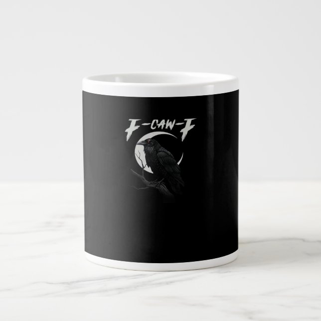 Funny Crow Retro Classic Style Large Coffee Mug (Front)