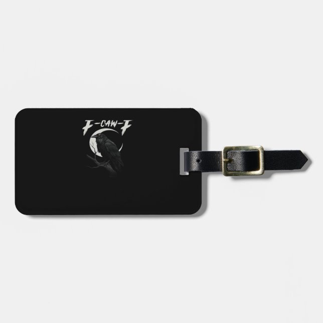 Funny Crow Retro Classic Style Luggage Tag (Front Horizontal)