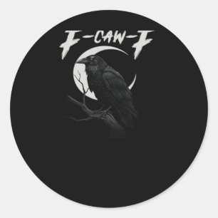 Funny Crow Retro Classic Style Round Sticker
