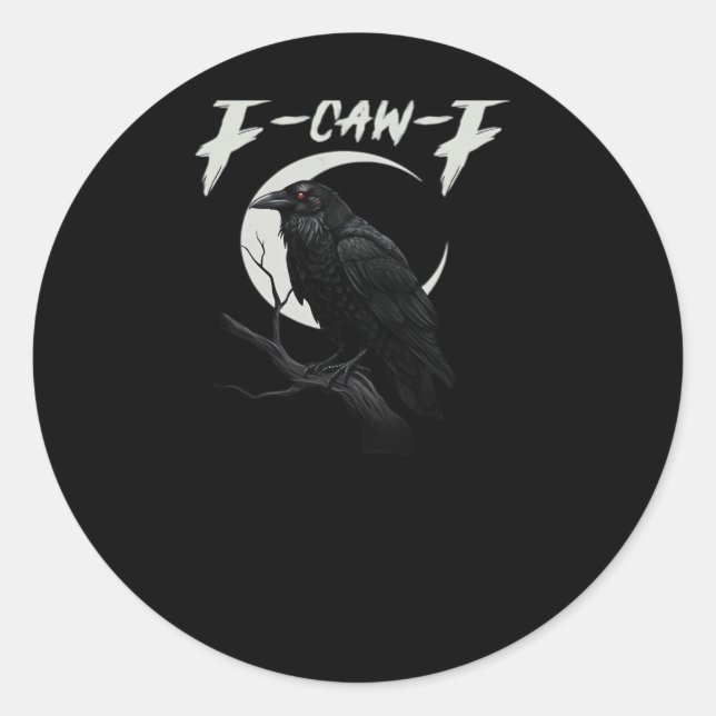 Funny Crow Retro Classic Style Round Sticker (Front)