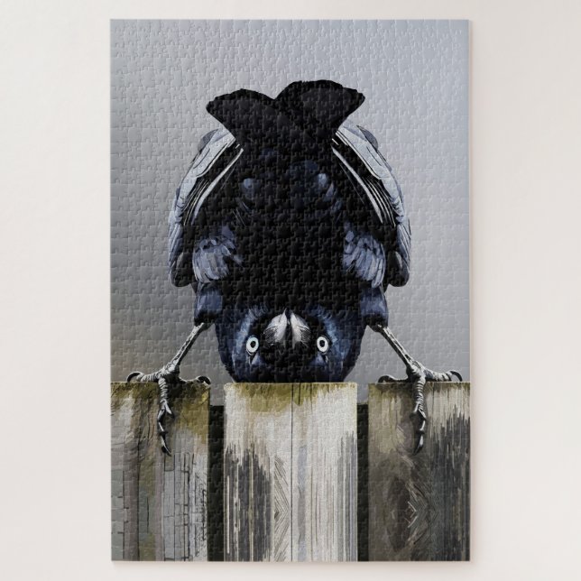 Funny Crow Wall Art – Upside-Down Bird  Jigsaw Puzzle (Vertical)