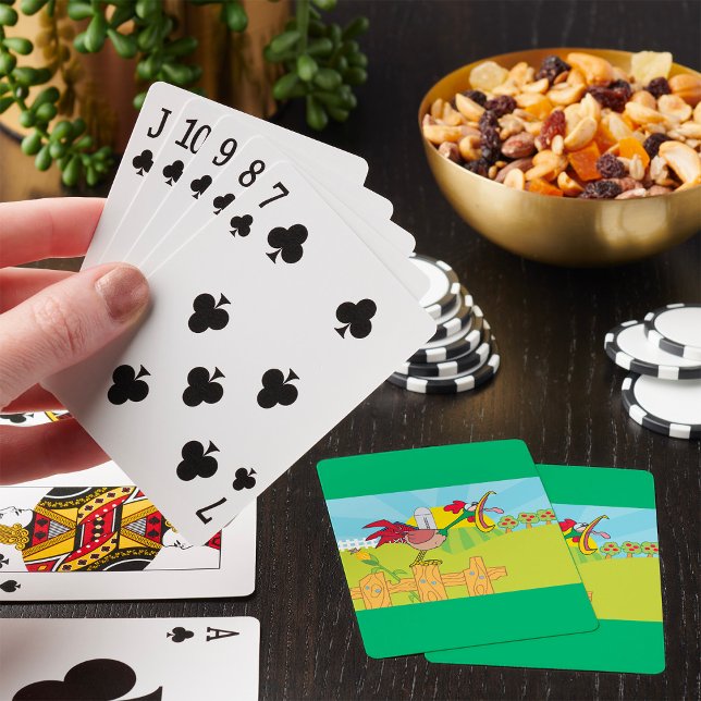 Funny Crowing Rooster Farm Playing Cards (Creator Uploaded)