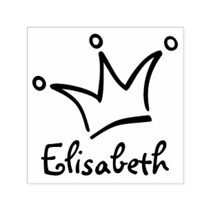 Funny Crown black + your backgr. & Name Self-inking Stamp