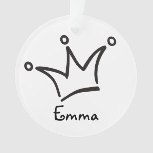 Funny Crown black + your backgr. & text Ornament
