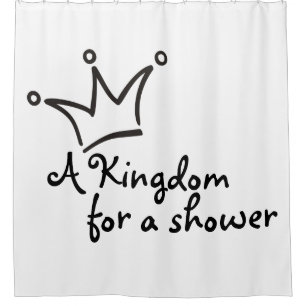 Funny Crown black + your backgr. & text Shower Curtain