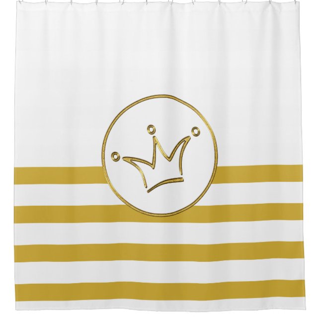 Funny Crown gold + your backgr. & ideas Shower Curtain (Front)