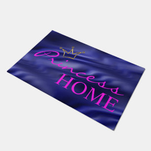 Funny Crown gold + your backgr. & text Doormat