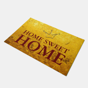 Funny Crown gold + your backgr. & text Doormat