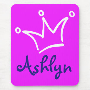 Funny Crown white + your backgr. & text Mouse Pad