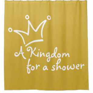 Funny Crown white + your backgr. & text Shower Curtain